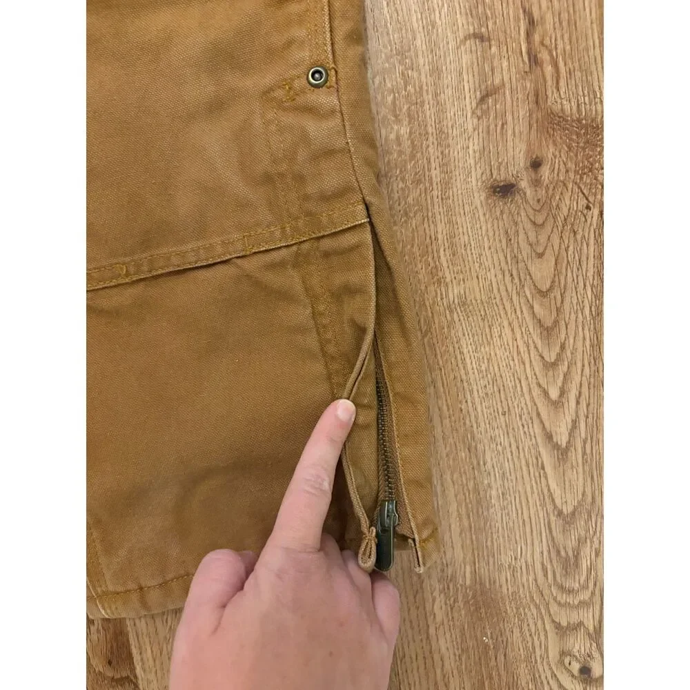 Carhartt Youth Kids Size 5 Brown Double Knee Bib Overalls Pants Insulated
